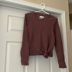 Madewell Texture & Thread front tie sweater.